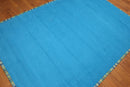 5' x 8' Handmade Coastal Mediterranean Blue Area rug Blue