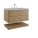 James Martin Allamari 36" Floating Single Bathroom Vanity, Dune Mist