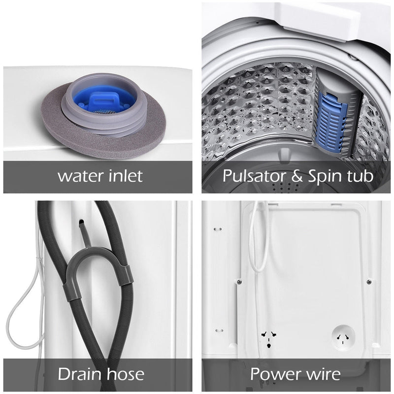 Portable 7.7 lbs Automatic Laundry Washing Machine with Drain Pump, photo 7 of 8
