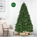 7.5 ft Artificial Christmas Tree with LED Lights and Pine Cones by DirectDeals
