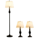 3 Pieces Brushed Nickel Lamp Set-Black by LJGDeals