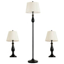 3 Pieces Brushed Nickel Lamp Set-Black by LJGDeals