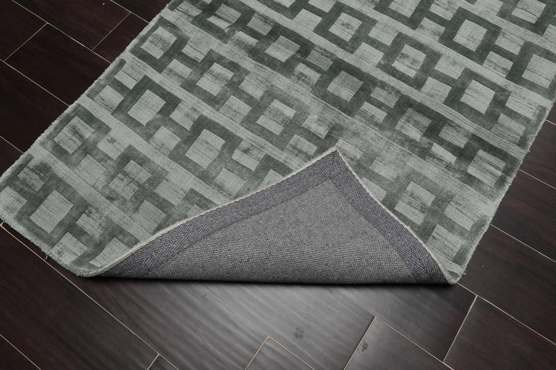 3' x 5' Handmade Art Silk Loop & Cut Pile Oriental Area Rug Contemporary Slate