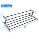 24 Inch Wall Mounted Stainless Steel Towel Storage Rack with 2 Storage Tier by LJGDeals