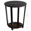 2-tier Round End Table with Storage Shelf & Metal Frame by LJGDeals