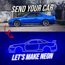 Your Personalized Metal Neon Car Wall Art - MTN0051 by Modello Turbo