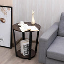 2-tier Round End Table with Storage Shelf & Metal Frame by LJGDeals