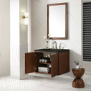 James Martin Amberly 30" Dual Mount Single Bathroom Vanity, Mid-Century Walnut