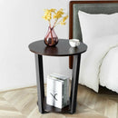 2-tier Round End Table with Storage Shelf & Metal Frame by LJGDeals