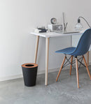 Trash Can - Round - Steel + Wood by Yamazaki Home