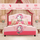 Kids Children Upholstered Platform Toddler Girl Pattern Bed by LJGDeals