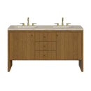 James Martin Hudson 60" Double Bathroom Vanity, Honey Oak