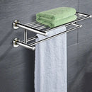 24 Inch Wall Mounted Stainless Steel Towel Storage Rack with 2 Storage Tier by LJGDeals