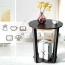 2-tier Round End Table with Storage Shelf & Metal Frame by LJGDeals