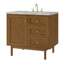 James Martin Laurent 36" Dual Mount Single Bathroom Vanity, Honey Oak