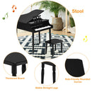 30-Key Wood Toy Kids Grand Piano with Bench & Music Rack-Black