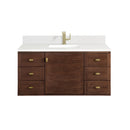 James Martin Amberly 48" Dual Mount Single Bathroom Vanity, Mid-Century Walnut