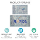 US States Florida Design Non Skid Washable Kitchen Runner Rugs Set of 2| 44 x 24 and 31.5 x 20 Inches Floor Mats|Silver