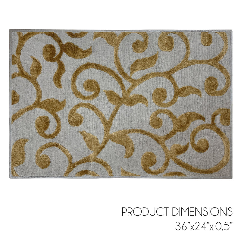 Sussex Home, Landing Rug, Slip Resistant Indoor Carpets Includes Adhesive Tape 2' x 3'-Floral Collection |Beige