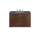 James Martin Amberly 36" Dual Mount Single Bathroom Vanity, Mid-Century Walnut