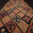 5'2" x 12'9" Vintage Hand Woven Southwestern Kilim 100% Wool Area Rug Brown