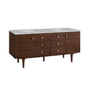 James Martin Amberly 72" Dual Mount Double Bathroom Vanity, Mid-Century Walnut