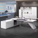 Turing · White L-Shaped Executive Desk