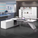 Turing · White L-Shaped Executive Desk