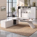 Turing · White L-Shaped Executive Desk