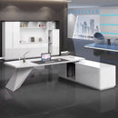 Turing · White L-Shaped Executive Desk