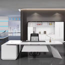 Turing · White L-Shaped Executive Desk