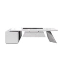 Turing · White L-Shaped Executive Desk