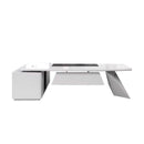 Turing · White L-Shaped Executive Desk