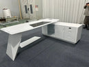 Turing · White L-Shaped Executive Desk