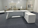 Turing · White L-Shaped Executive Desk