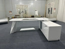 Turing · White L-Shaped Executive Desk