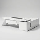 Turing · White L-Shaped Executive Desk