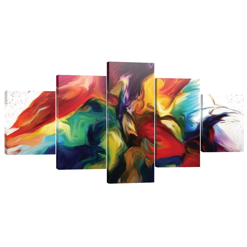 Rainbow Splash Canvas - 5 Panel