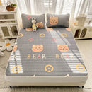 GobekUsa Cartoon Print Silky Mattress Set: 4-Layer Quilted Breathable Cushion