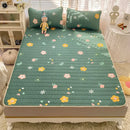 GobekUsa Cartoon Print Silky Mattress Set: 4-Layer Quilted Breathable Cushion