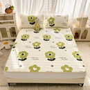 GobekUsa Cartoon Print Silky Mattress Set: 4-Layer Quilted Breathable Cushion