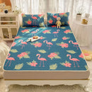 GobekUsa Cartoon Print Silky Mattress Set: 4-Layer Quilted Breathable Cushion