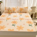 GobekUsa Cartoon Print Silky Mattress Set: 4-Layer Quilted Breathable Cushion
