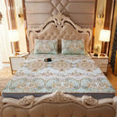 GobekUsa Cartoon Print Silky Mattress Set: 4-Layer Quilted Breathable Cushion