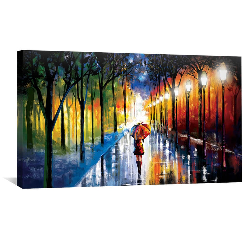 Rainy Stroll Canvas