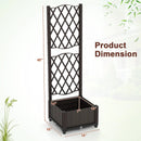 Raised Garden Bed with Trellis Planter Box for Climbing Plants -Brown by LJGDeals
