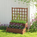 Raised Garden Bed with Trellis 2-tier Wood Planter Box with Drainage Holes-Rustic Brown by LJGDeals