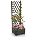 Raised Garden Bed with Trellis Planter Box for Climbing Plants -Brown by LJGDeals