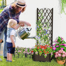 Raised Garden Bed with Trellis Planter Box for Climbing Plants -Brown by LJGDeals