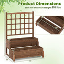 Raised Garden Bed with Trellis 2-tier Wood Planter Box with Drainage Holes-Rustic Brown by LJGDeals